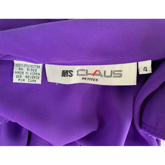 MS CHAUS DEEP PURPLE LONG SLEEVE SHIRT DRESS. WOMEN’S SIZE 4 PETITTE - Picture 7 of 7